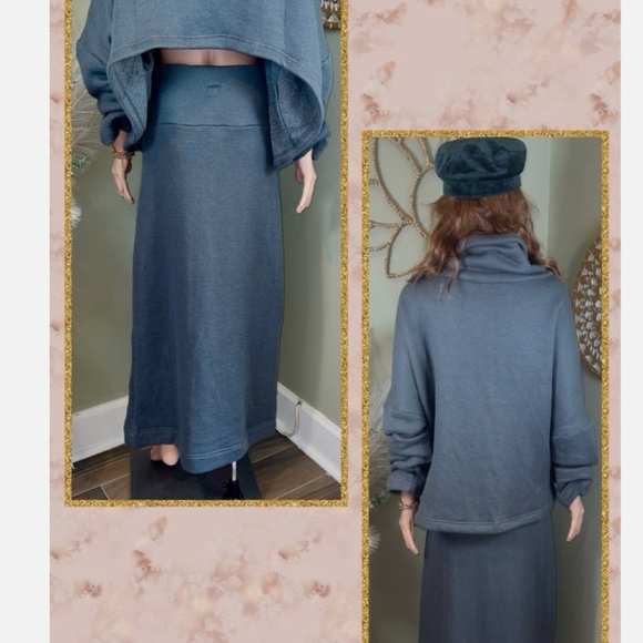 Free people Women's Gray Turtleneck Sweater skirt set - Picture 6 of 15